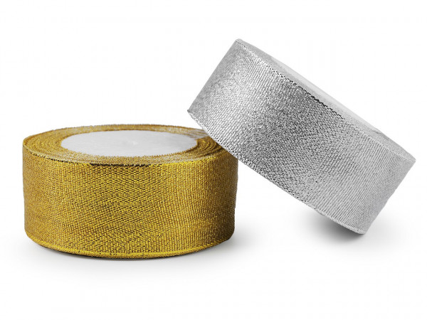 Brokátová stuha s lurexem šíře 38 mm