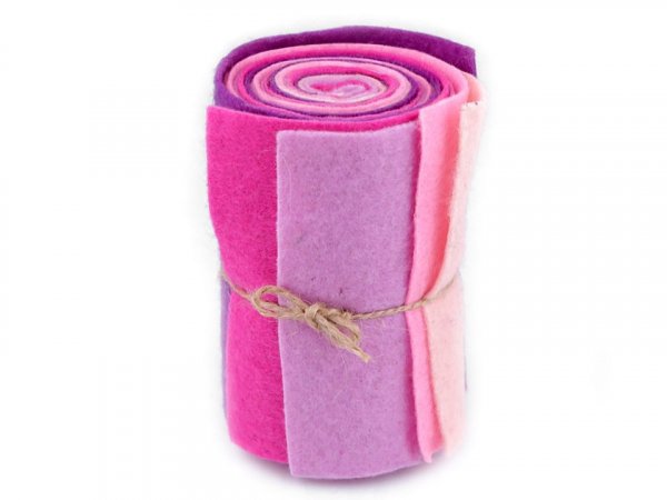 Barevná sada dekorativních filců / plstí soft 10x45 cm