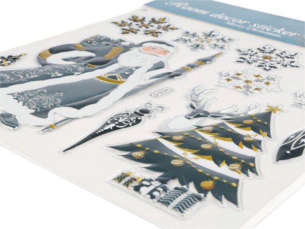 Vánoční samolepky plastické 3D na okna a dveře
