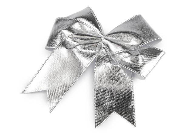 Vánoční mašle metalická 13x12 cm