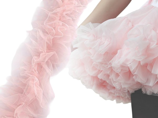 Našívací / všívací tylový volánek k výrobě Tutu sukní šíře 11 cm