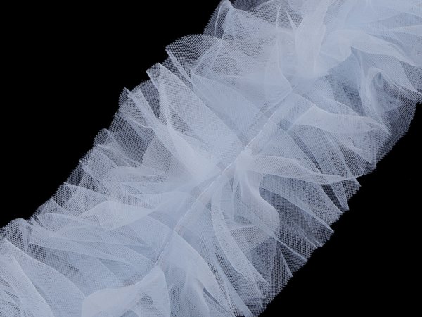 Našívací / všívací tylový volánek k výrobě Tutu sukní šíře 11 cm