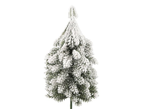 Umělý stromeček na drátku zasněžený do věnců, květináčů 13 cm, 17 cm