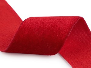 Sametová dekorační stuha na cívce ve vánočních barvách šíře 38 mm, návin 2,7 m