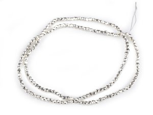 Skleněné korálky broušené ohňovky 2 mm metalické, na drátku