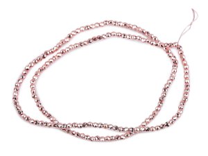 Skleněné korálky broušené ohňovky 2 mm metalické, na drátku