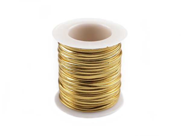 Zlatá šnůra plochá k balení dárků PU šíře 1,8; 2,5 mm