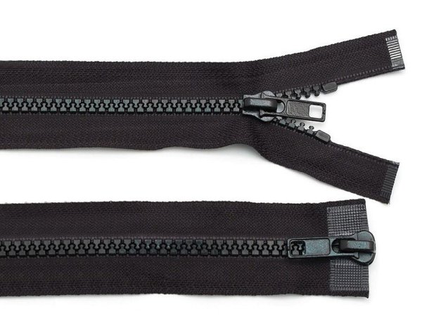 Zip kostěný No 5 dělitelný 2 jezdce 110 cm bundový