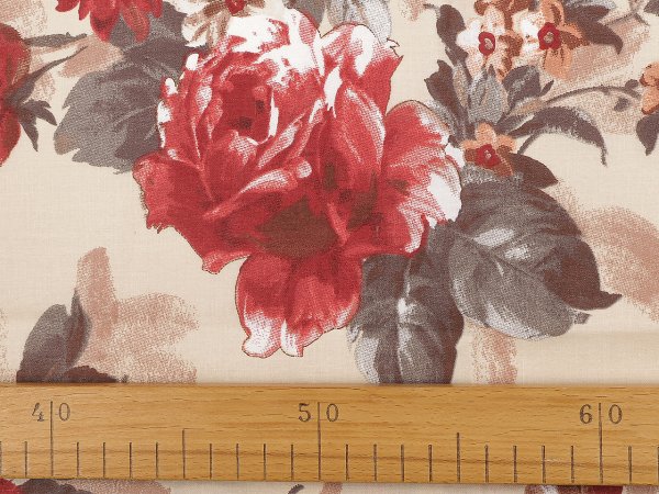 Bavlněná látka / plátno květy / růže šíře 220 cm