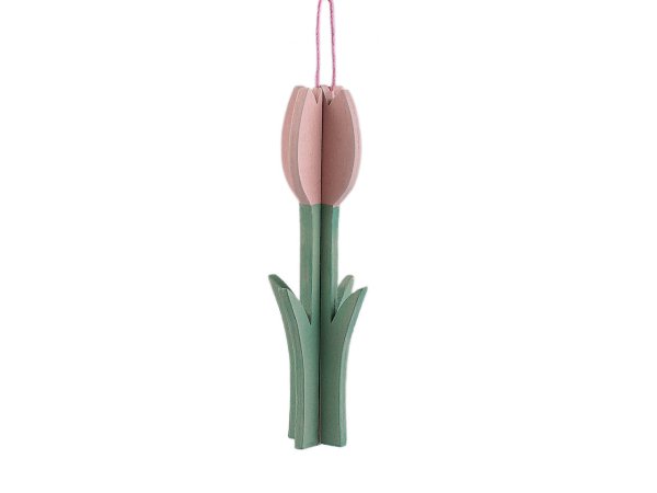 Dřevěný tulipán k zavěšení