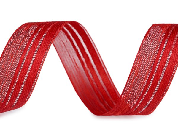 Stuha s efektní nití šíře 25 mm