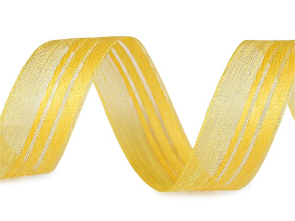 Stuha s efektní nití šíře 25 mm