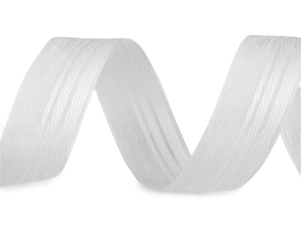 Stuha s efektní nití šíře 25 mm