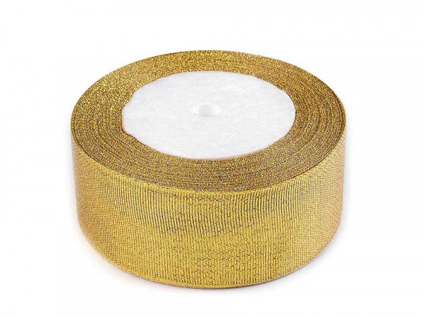 Brokátová stuha s lurexem šíře 38 mm