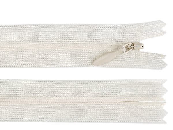 Spirálový zip skrytý YKK No 3 délka 50 cm dederon