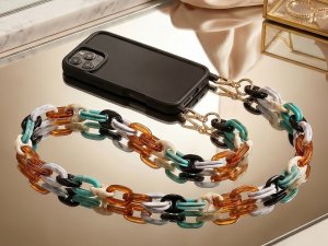 Designový řetěz na mobilní telefon s karabinami délka 120; 130 cm