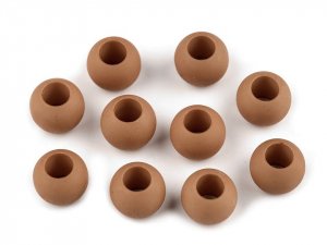 Plastové korálky matné s velkým průvlekem 10x12 mm