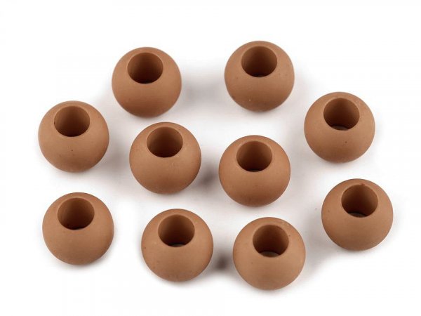 Plastové korálky matné s velkým průvlekem 10x12 mm