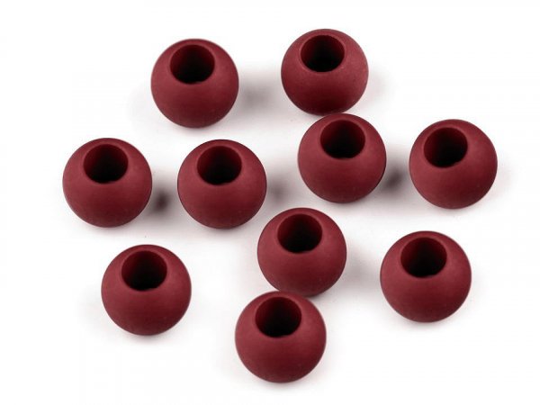 Plastové korálky matné s velkým průvlekem 10x12 mm