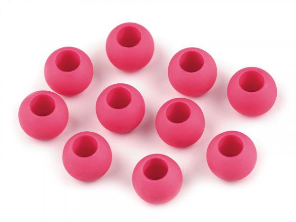 Plastové korálky matné s velkým průvlekem 10x12 mm