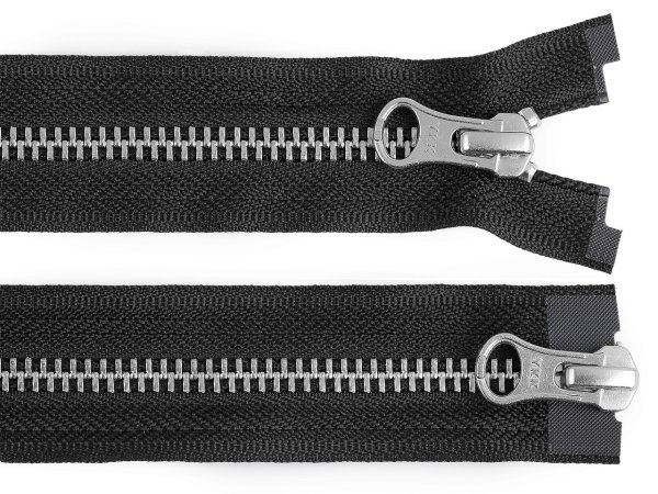 Zip kovový YKK No 5 dělitelný 2 jezdce / dvoucestný 60 cm na kožené bundy
