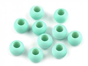 Plastové korálky matné s velkým průvlekem 10x12 mm