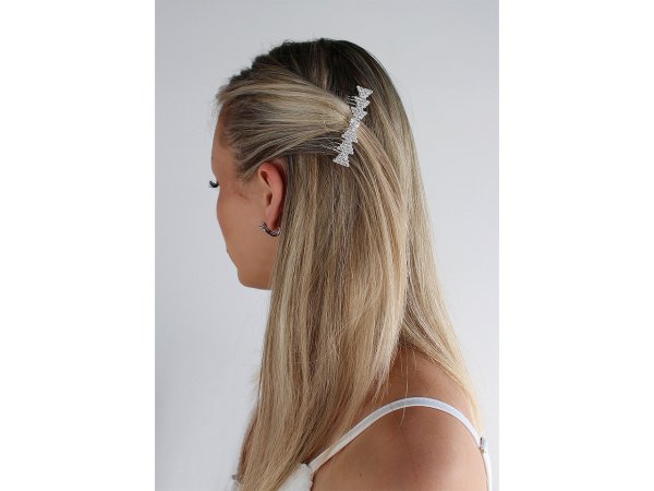 Hřeben kovový do vlasů s broušenými kamínky