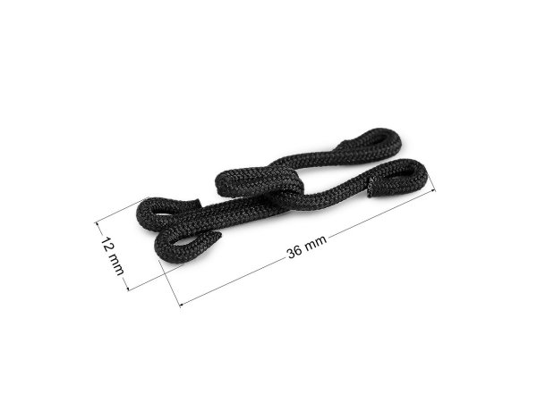 Háček s očkem - potažené, velikost 20+20 mm
