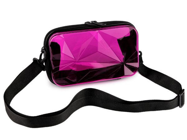 Transparentní skořepinová kabelka / pouzdro crossbody 18x11 cm