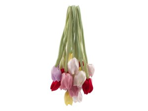 Stuha šitá saténová s tulipány