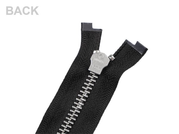Zip kovový YKK No 5 dělitelný 2 jezdce / dvoucestný 80 cm na kožené bundy