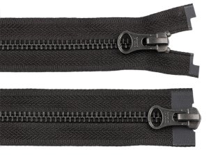 Zip kovový YKK No 5 dělitelný 2 jezdce / dvoucestný 80 cm na kožené bundy