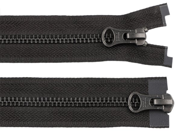 Zip kovový YKK No 5 dělitelný 2 jezdce / dvoucestný 80 cm na kožené bundy