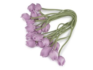 Stuha šitá saténová s tulipány