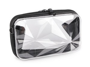 Transparentní skořepinová kabelka / pouzdro crossbody 18x11 cm