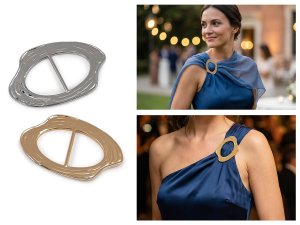 Designová / kovová spona na oděvy a plavky průvlek 38 mm