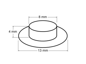 Průchodky s podložkou vnitřní Ø8 mm / vnější Ø13 mm