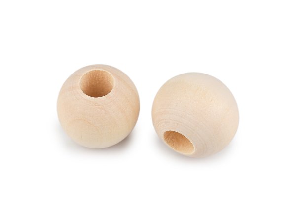 Dřevěné korálky nelakované Ø20 mm na macrame