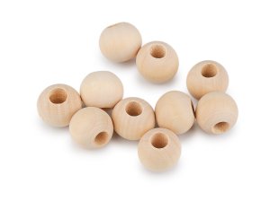 Dřevěné korálky nelakované Ø20 mm na macrame