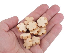 Dřevěné korálky nelakované Ø20 mm květ, hvězda