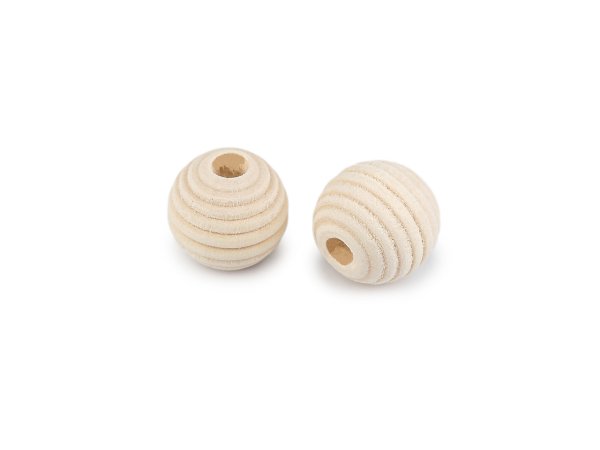 Dřevěné korálky nelakované vroubkované Ø20 mm