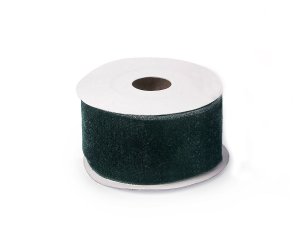 Sametová dekorační stuha na cívce ve vánočních barvách šíře 38 mm, návin 2,7 m