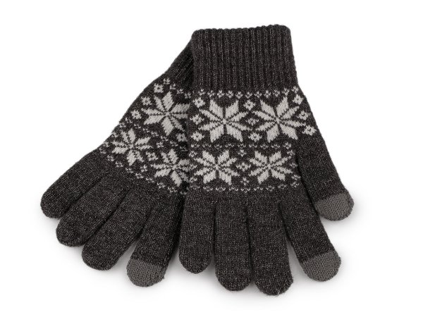 Dámské / dívčí pletené rukavice norský vzor dotykové