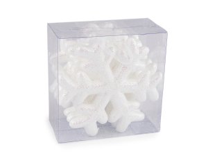 Sněhová vločka s glitry polystyren Ø10 cm k zavěšení