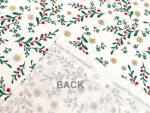 Vánoční bavlněné plátno / popelín s metalickým tiskem
