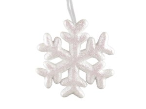 Sněhová vločka s glitry polystyren Ø10 cm k zavěšení