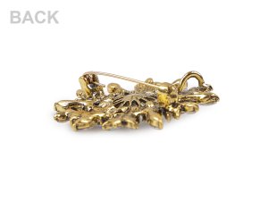 Brož s broušenými kamínky a perlou vločka