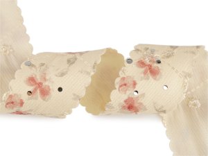 Stuha k výrobě mašlí na kabelku s flitry šíře 38 mm