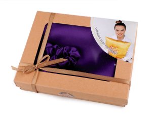 Saténová Beauty sada na spaní, povlak a scrunchie gumička