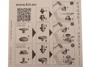 Knoflíky stiskací s kroužkem Ø15 mm na silné látky